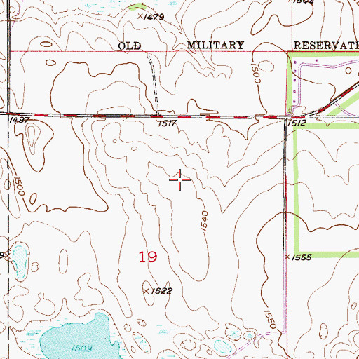 Topographic Map of Tate Topa Tribal School, ND