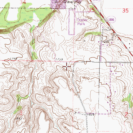 Topographic Map of Fort Lincoln Elementary School, ND