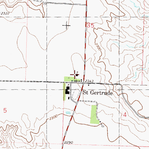 Topographic Map of Prairie Learning Education Center, ND