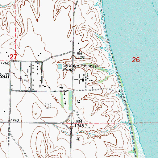 Topographic Map of Cannon Ball Elementary School, ND