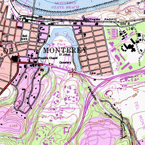 Topographic Map of Aguajito Creek, CA