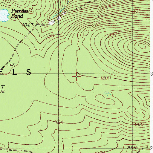 Topographic Map of T1 R11 WELS, ME