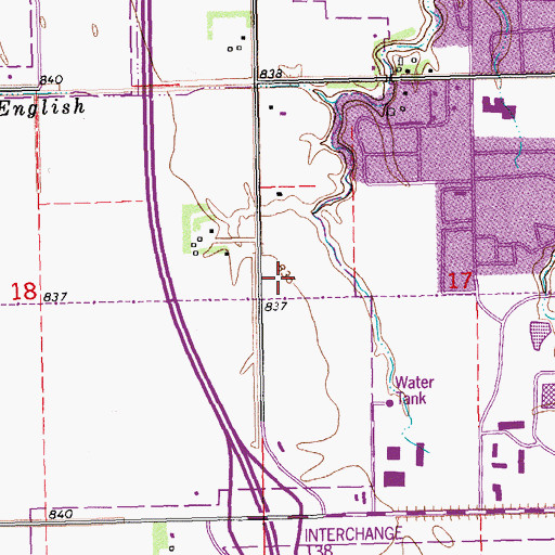 Topographic Map of Woodside Village, ND