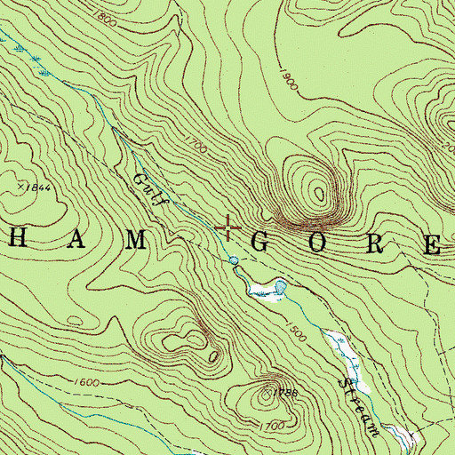 Topographic Map of Gorham Gore, ME