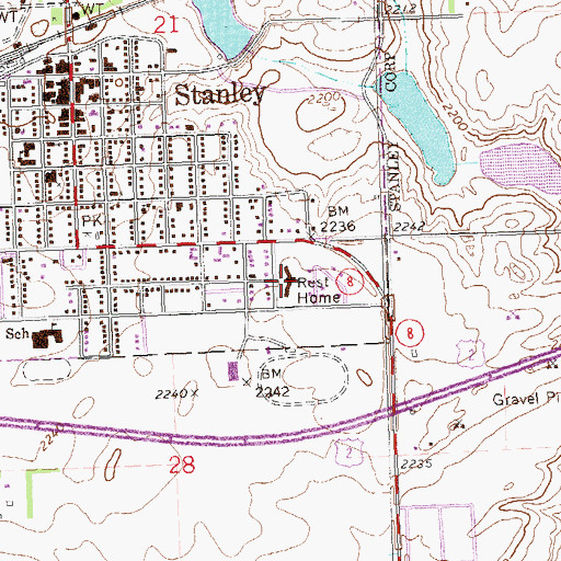 Topographic Map of Mountrail Bethel Home, ND