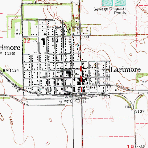 Topographic Map of Larimore Community Museum, ND
