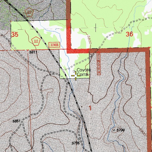Topographic Map of Coyote Corral, CA