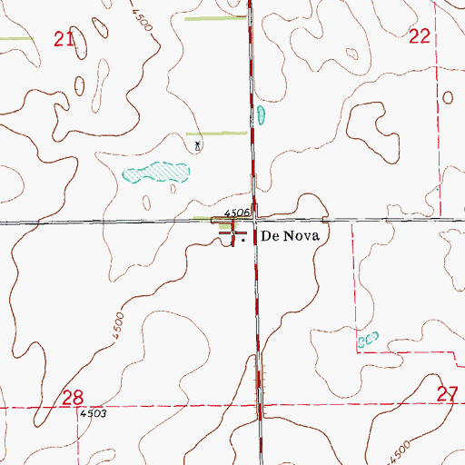 Topographic Map of De Nova (historical), CO