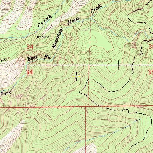 Topographic Map of Mountain Home Campground, CA