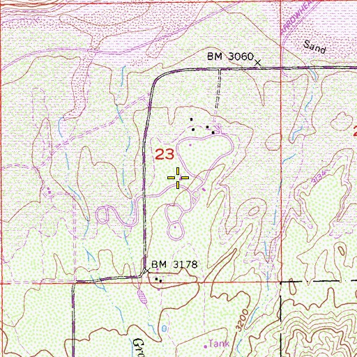 Topographic Map of San Bernardino County Regional Park Campground, CA