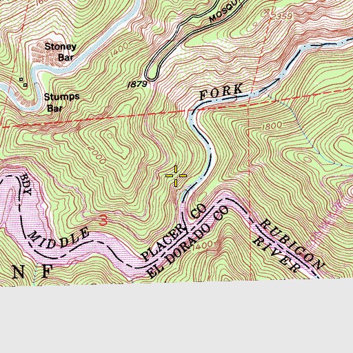 Topographic Map of Ralston Picnic Area, CA
