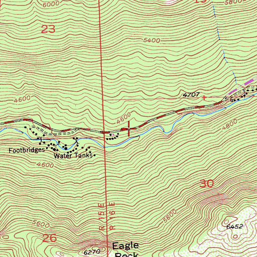 Topographic Map of Eagle Rock Campground, CA