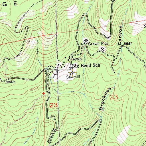 Topographic Map of Blair Mill, CA