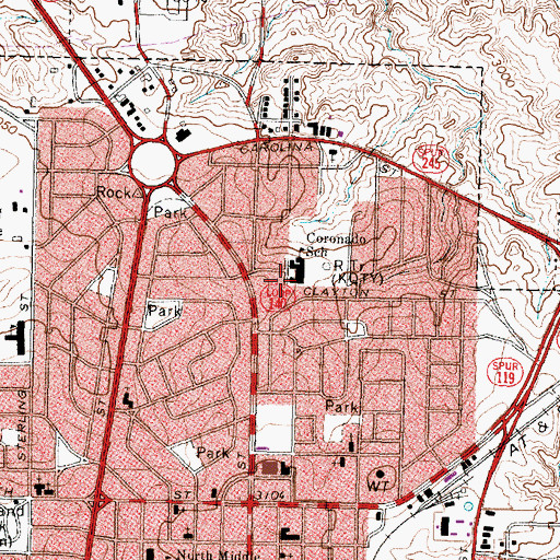 Topographic Map of Hutchinson County Sheriff's Office, TX