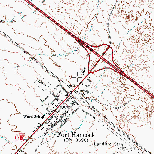 Topographic Map of Hudspeth County Sheriff's Substation, TX