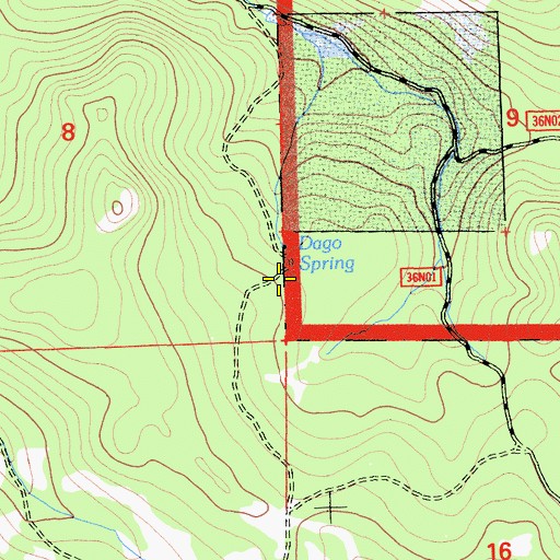 Topographic Map of Dago Spring, CA
