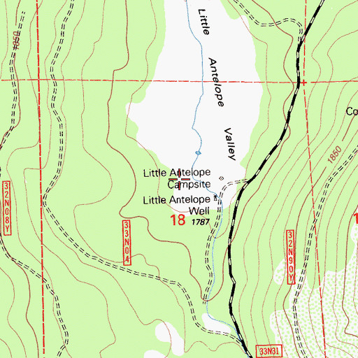 Topographic Map of Little Antelope Campground, CA