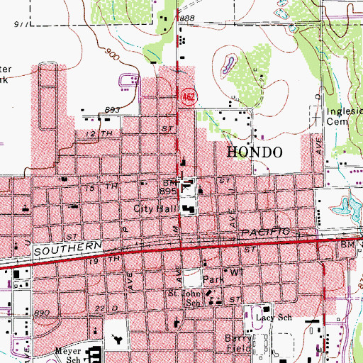Topographic Map of Medina County Constable's Office Precinct 1, TX