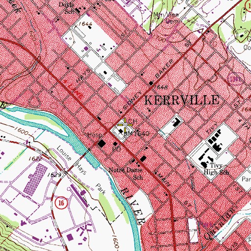 Topographic Map of Kerr County Constable's Office Precinct 1, TX