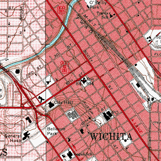 Topographic Map of Wichita County Constable's Office Precinct 1, TX