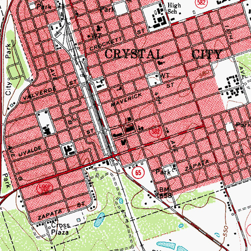 Topographic Map of Zavala County Constable's Office Precinct 2, TX