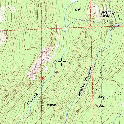 Topographic Map of Canyon Creek Trail, CA