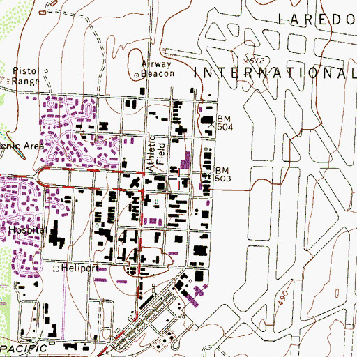 Topographic Map of Laredo Police Annex Building, TX