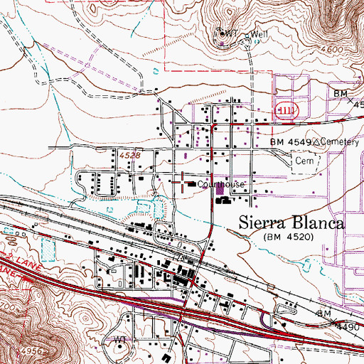 Topographic Map of Hudspeth County Constable's Office Precinct 2, TX