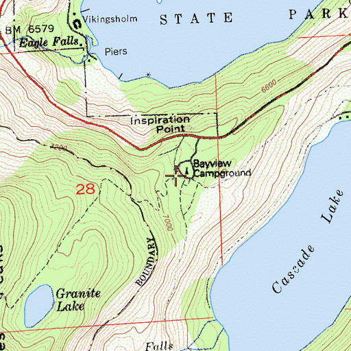 Topographic Map of Bayview Picnic Area, CA