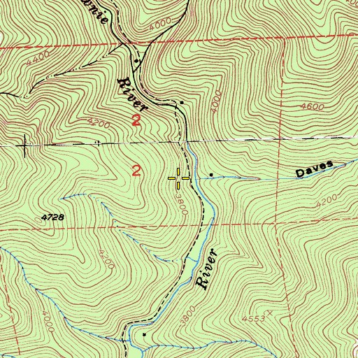 Topographic Map of Downie River Trail, CA