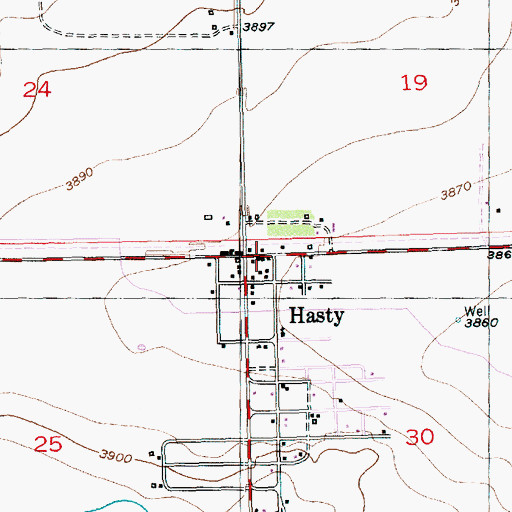 Topographic Map of Hasty Post Office, CO