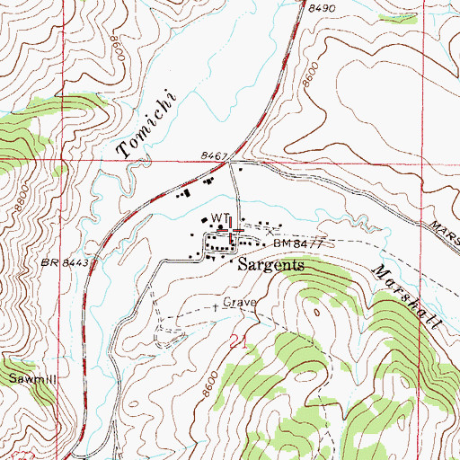 Topographic Map of Sargents Post Office, CO