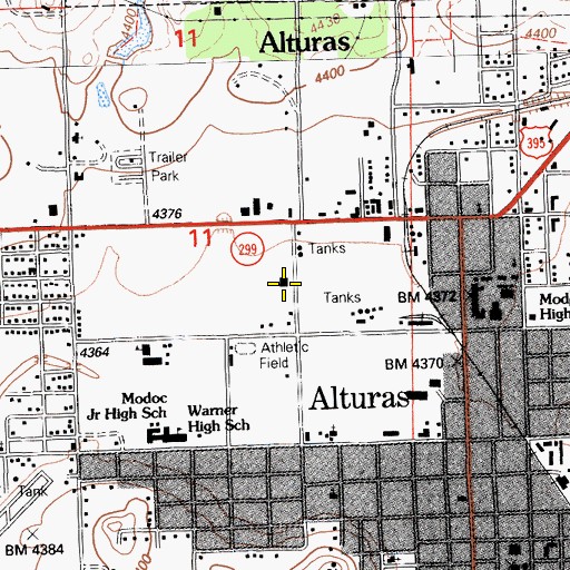 Topographic Map of California Highway Patrol Northern Division - Alturas, CA