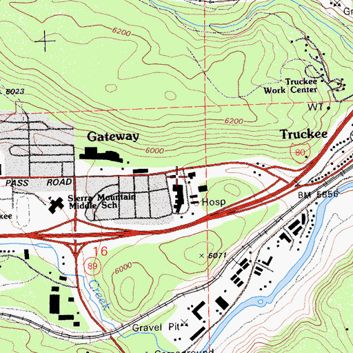Topographic Map of Nevada County Sheriff's Office, CA