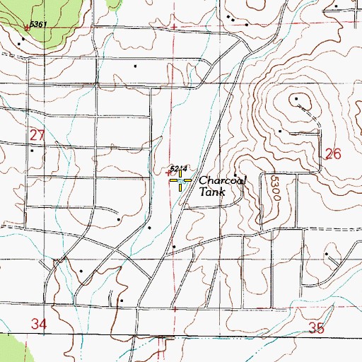 Topographic Map of Charcoal Tank, AZ