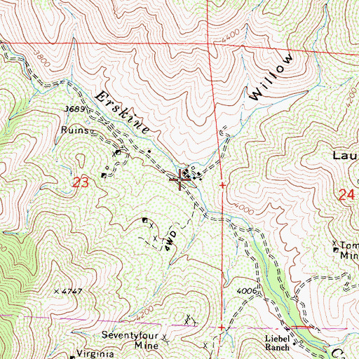 Topographic Map of Flood Ranch, CA