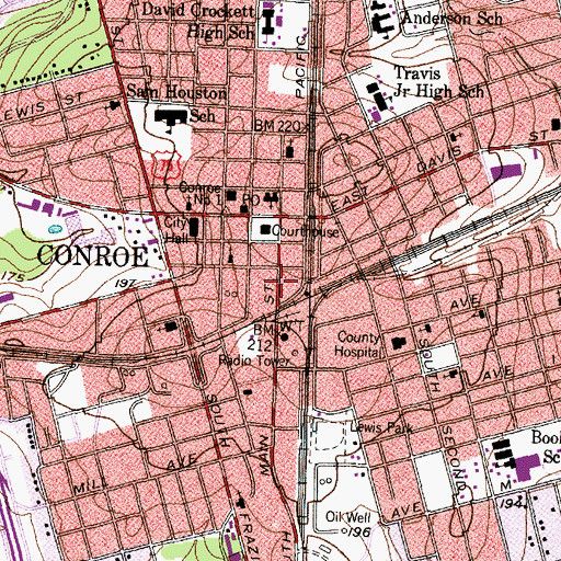 Topographic Map of Montgomery County Constable's Office Precinct 2, TX