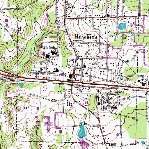 Topographic Map of Wood County Constable's Office Precinct 3, TX