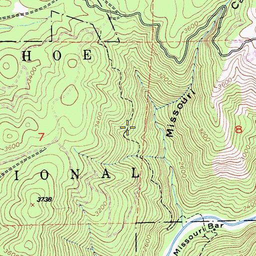 Topographic Map of Missouri Bar Trail, CA