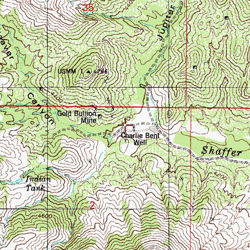 Topographic Map of Charlie Bent Well, AZ