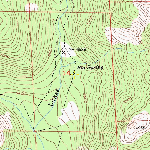 Topographic Map of Big Spring Trail, CA