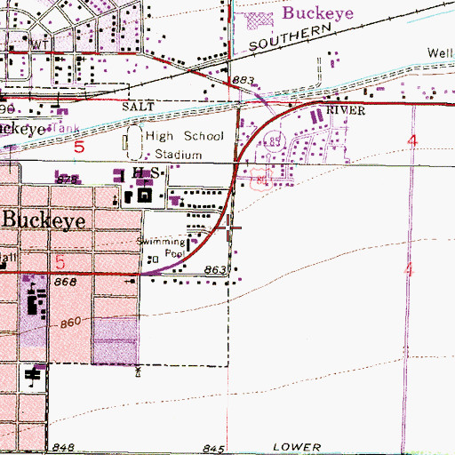 Topographic Map of Maricopa County Sheriff's Office Buckeye, AZ