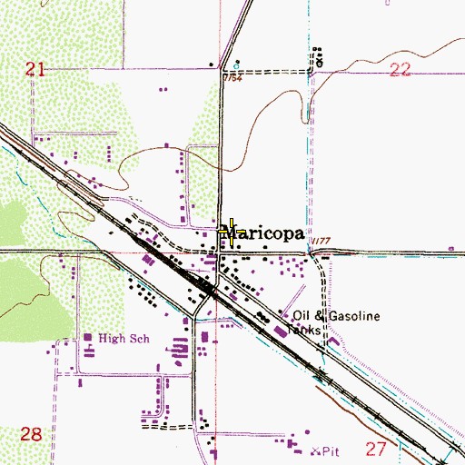 Topographic Map of Pinal County Sheriff's Office Maricopa, AZ