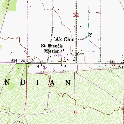 Topographic Map of Ak Chin Indian Police Department, AZ