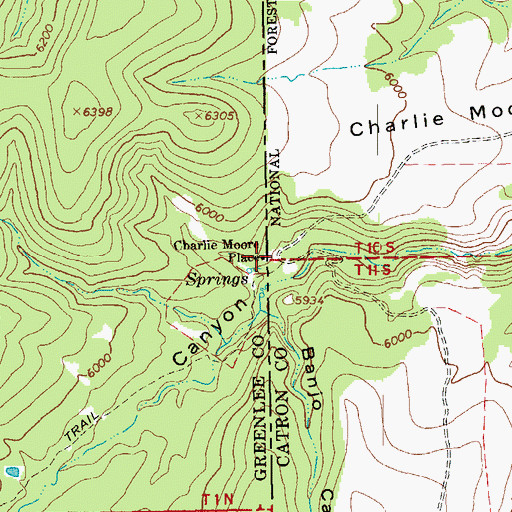 Topographic Map of Charlie Moore Place, AZ