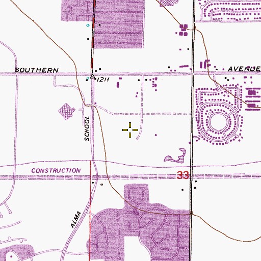 Topographic Map of Mesa Police Department Fiesta, AZ