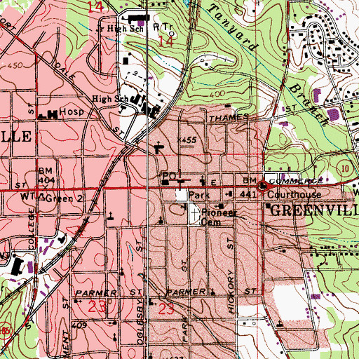 Topographic Map of Greenville City Police Department, AL