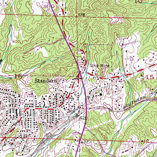 Topographic Map of Parrish Town Police Department, AL