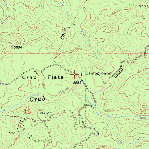 Topographic Map of Crab Flats, CA