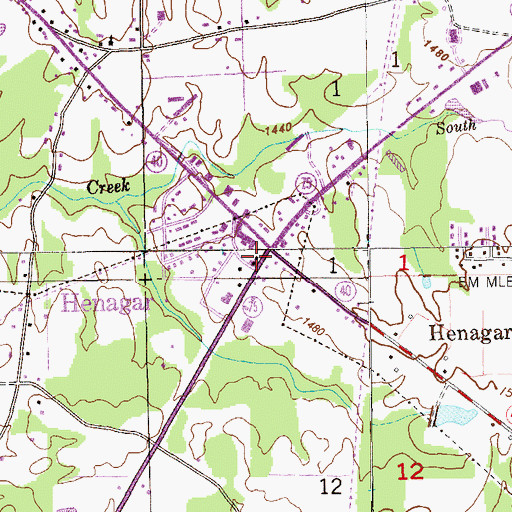 Topographic Map of Henagar Police Department, AL